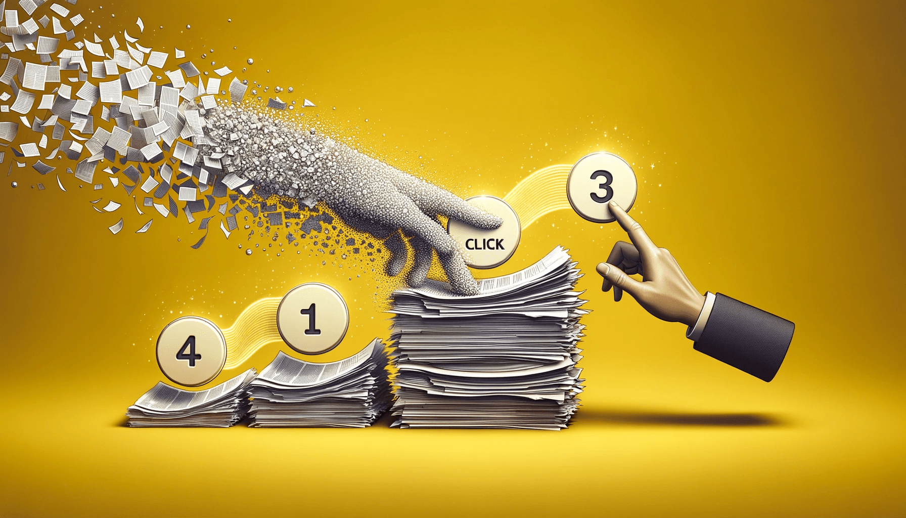 DALL·E 2023-10-14 21.25.30 - Realistic image, 1200x600px in dimension, set against a dominant #FCBE37 yellow background. The scene encapsulates the digital transformation journey.png